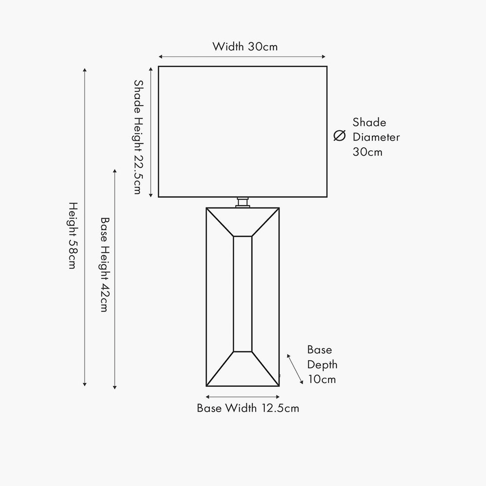Elegant White Ceramic Table Lamp – Geometric Base & Neutral Linen Shade