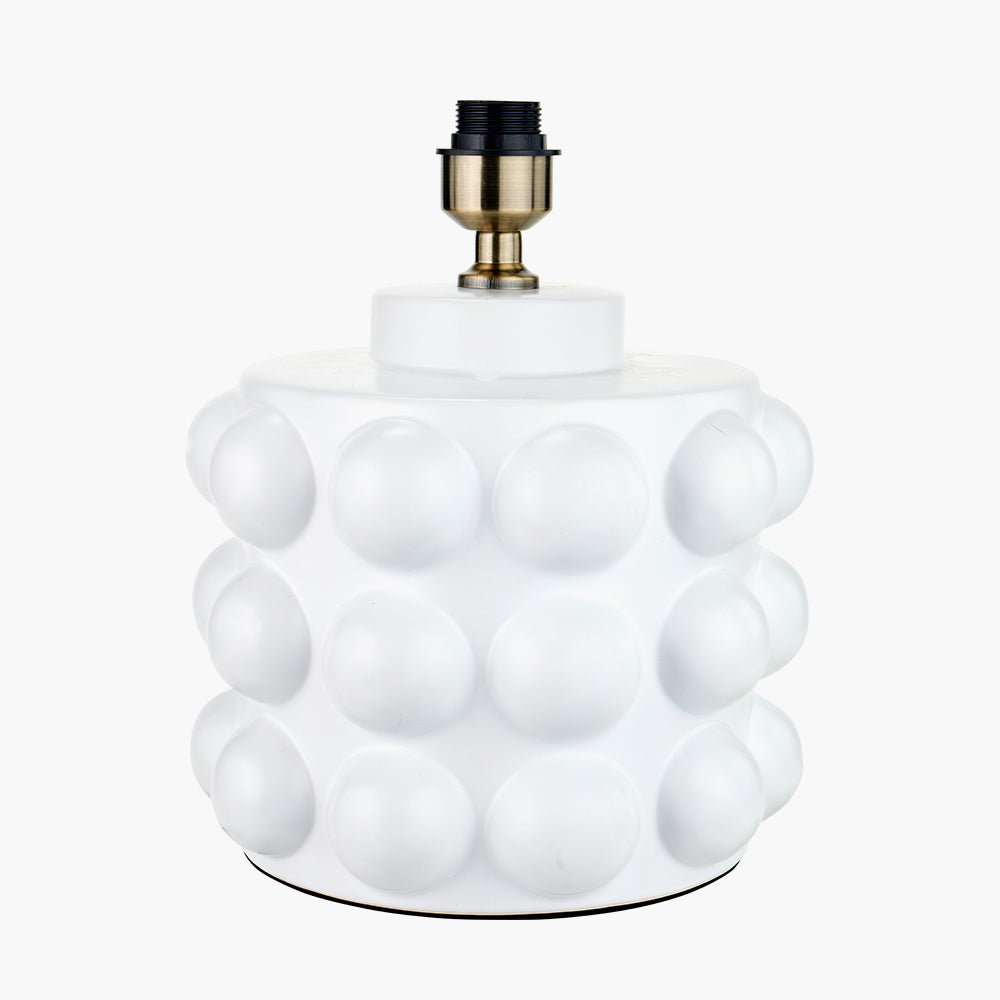 Modern White Ceramic Table Lamp Base – Textured Design & LED Compatible