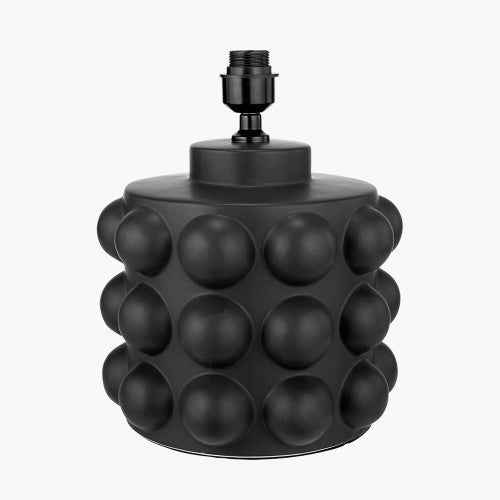 Bold Black Ceramic Table Lamp Base – Textured Design & LED Compatible