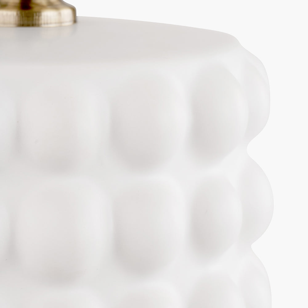 Modern White Ceramic Table Lamp Base – Textured Column Design & LED Compatible