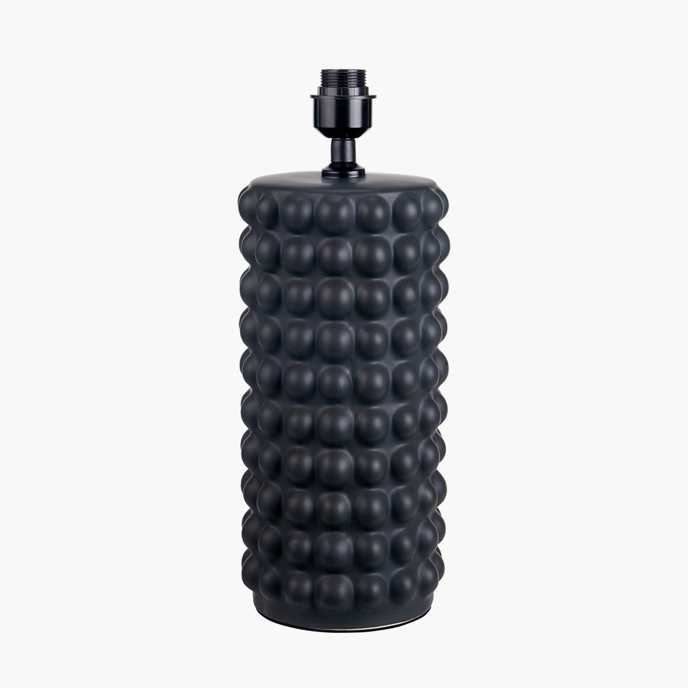Stylish Black Ceramic Table Lamp Base – Bobbled Texture & LED Compatible