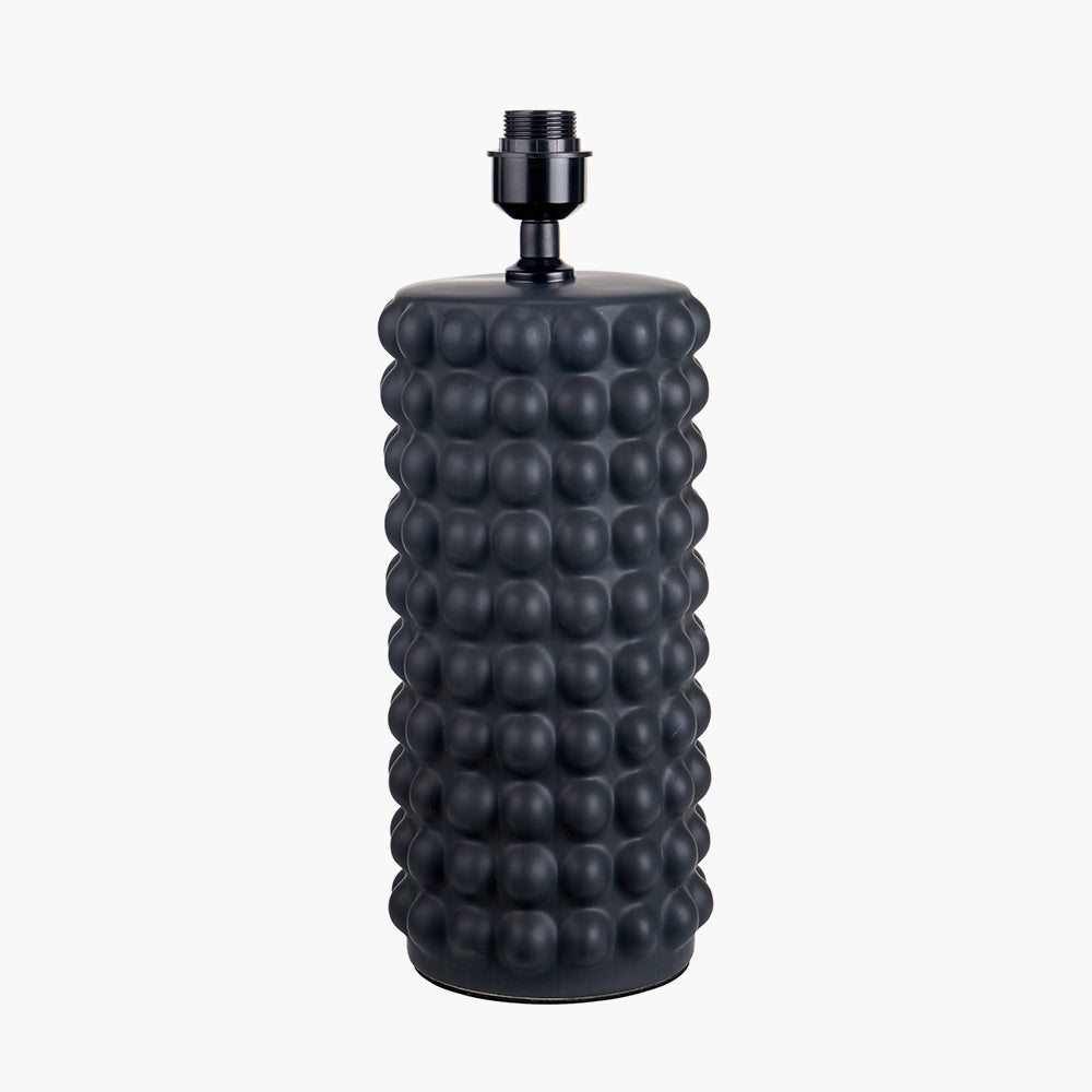 Stylish Black Ceramic Table Lamp Base – Bobbled Texture & LED Compatible - 