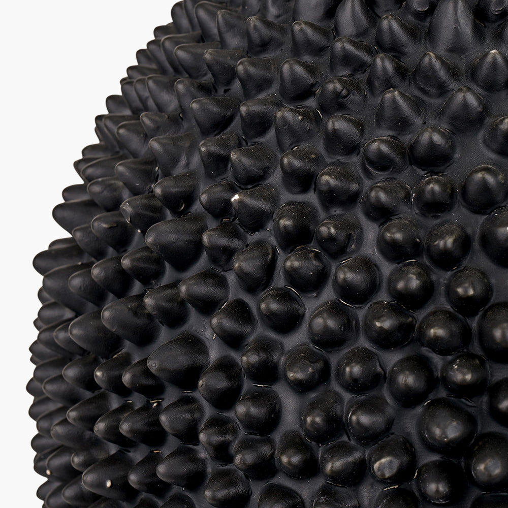 Modern Black Ceramic Table Lamp Base – Textured Sphere Design & LED Compatible