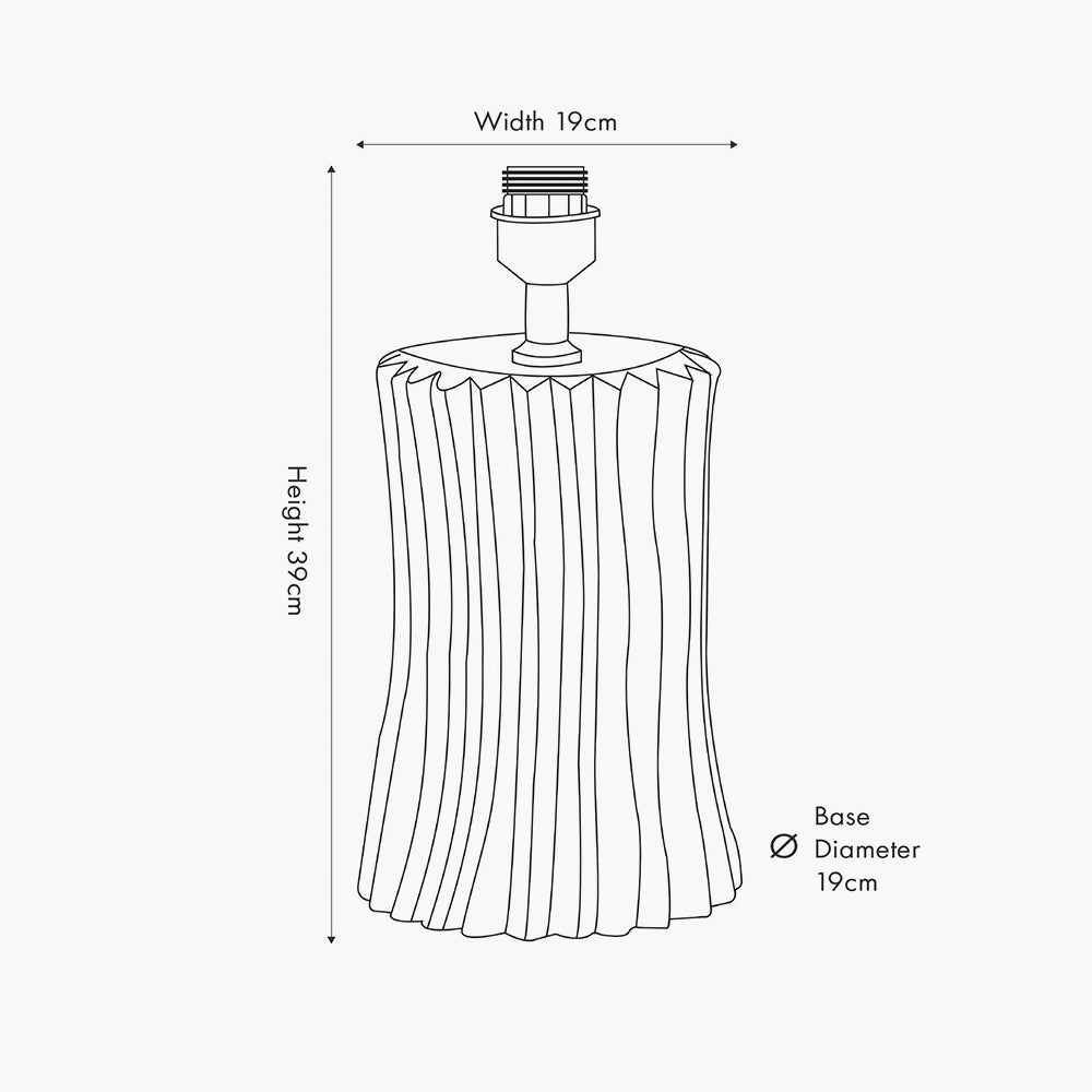 Modern Black Ceramic Table Lamp Base – Ribbed Design & LED Compatible