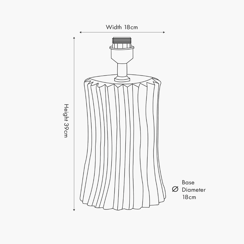 Elegant Taupe Ceramic Table Lamp Base – Ribbed Design & LED Compatible