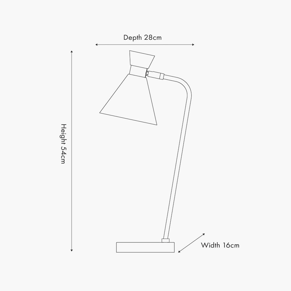 Modern Black Metal Desk Lamp – Brushed Silver Accents