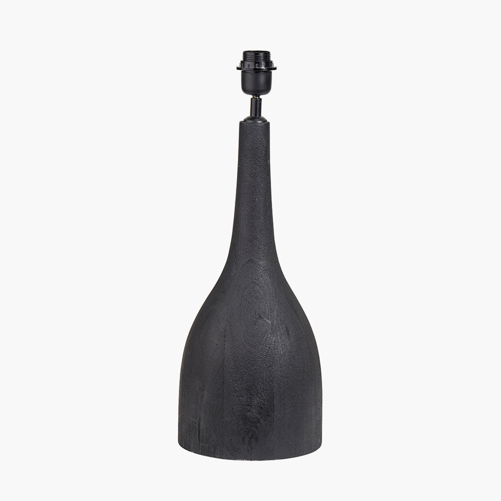 Modern Black Mango Wood Table Lamp Base – Sleek Sculptural Base