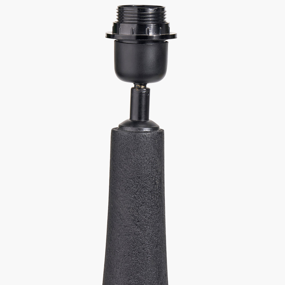 Modern Black Mango Wood Table Lamp Base – Sleek Sculptural Base