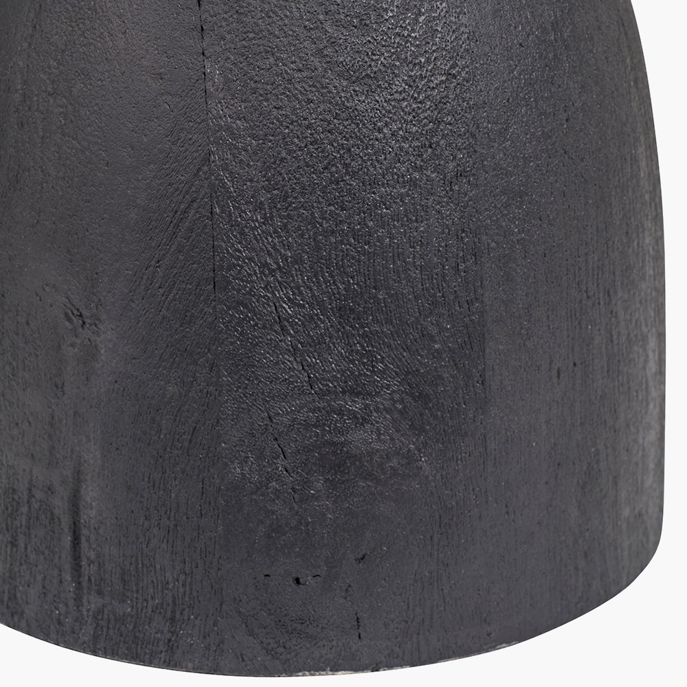 Modern Black Mango Wood Table Lamp Base – Sleek Sculptural Base