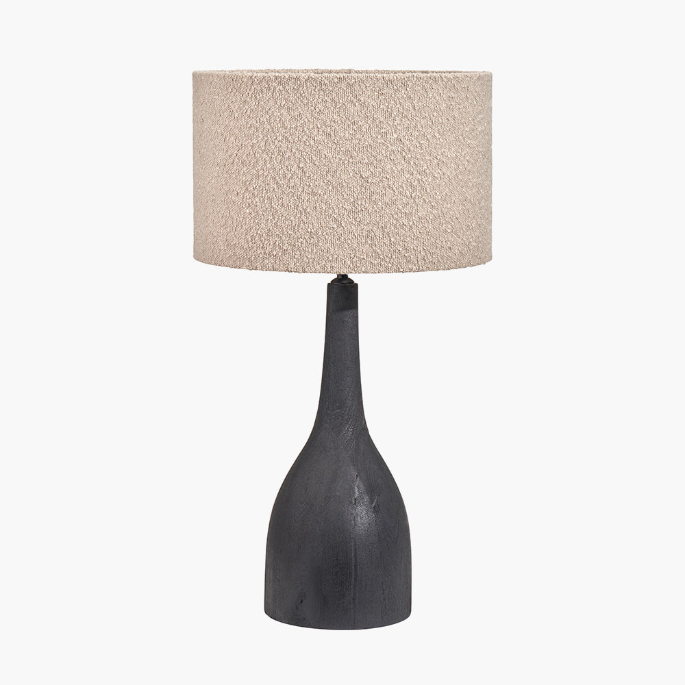 Modern Black Mango Wood Table Lamp Base – Sleek Sculptural Base