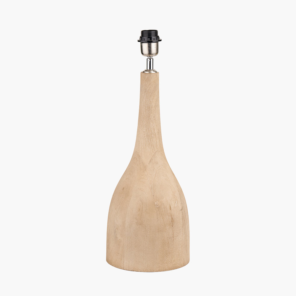 Elegant Natural Mango Wood Table Lamp Base – Sleek Sculptural Design