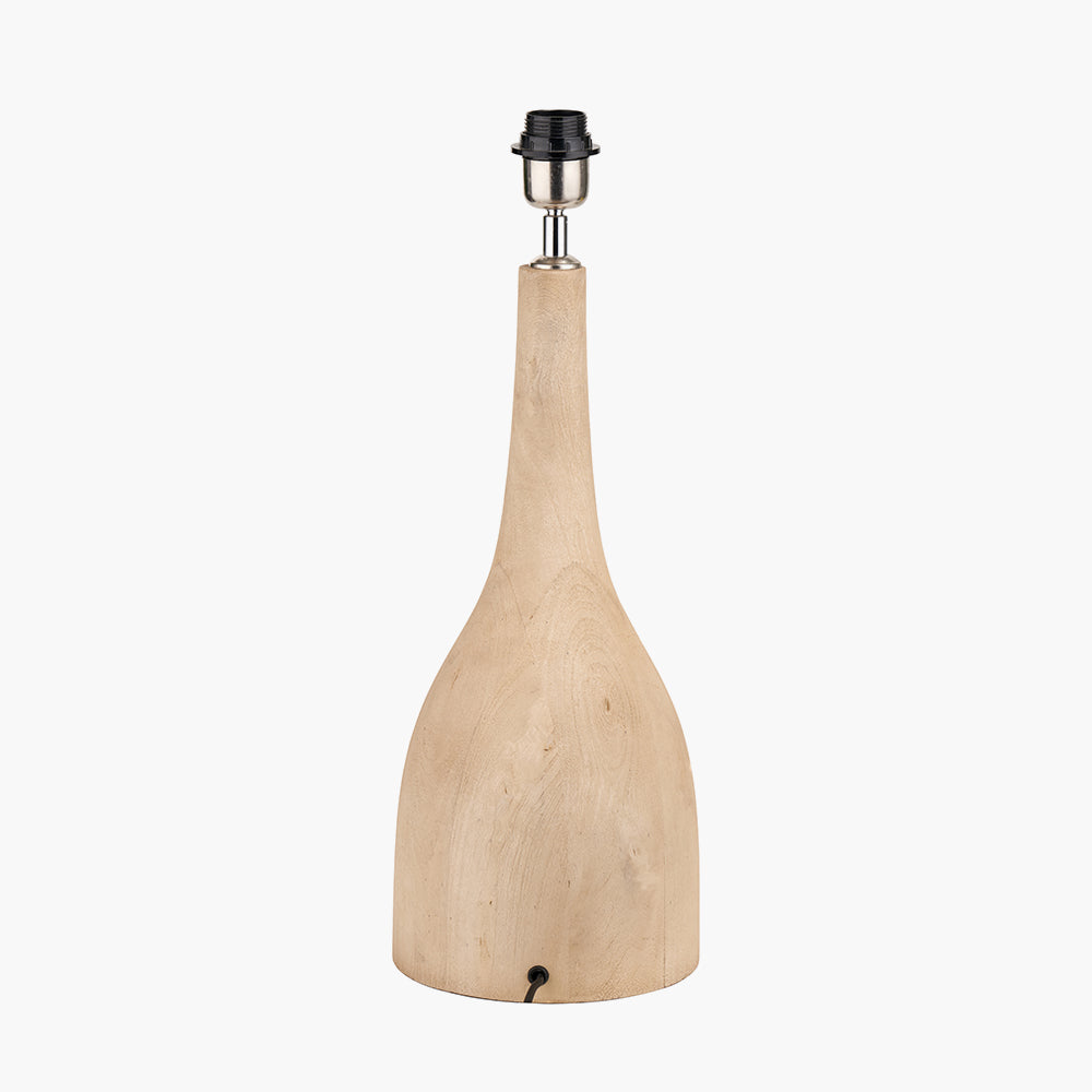 Elegant Natural Mango Wood Table Lamp Base – Sleek Sculptural Design