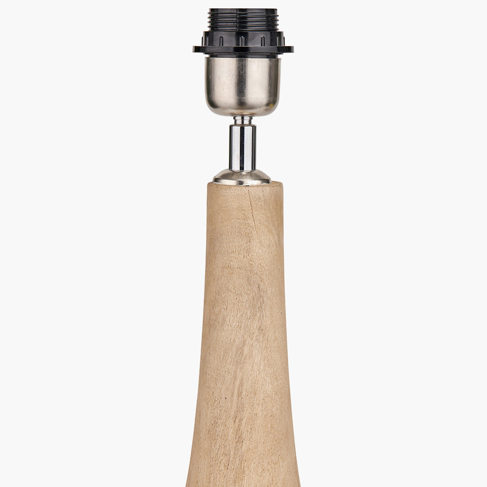 Elegant Natural Mango Wood Table Lamp Base – Sleek Sculptural Design