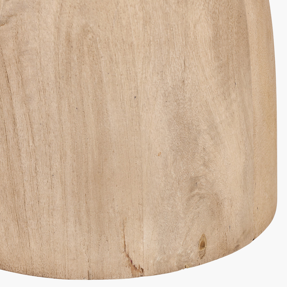 Elegant Natural Mango Wood Table Lamp Base – Sleek Sculptural Design