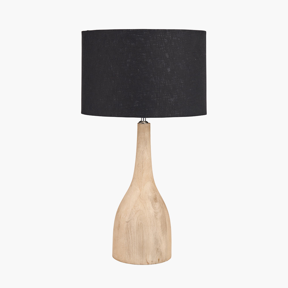 Elegant Natural Mango Wood Table Lamp Base – Sleek Sculptural Design
