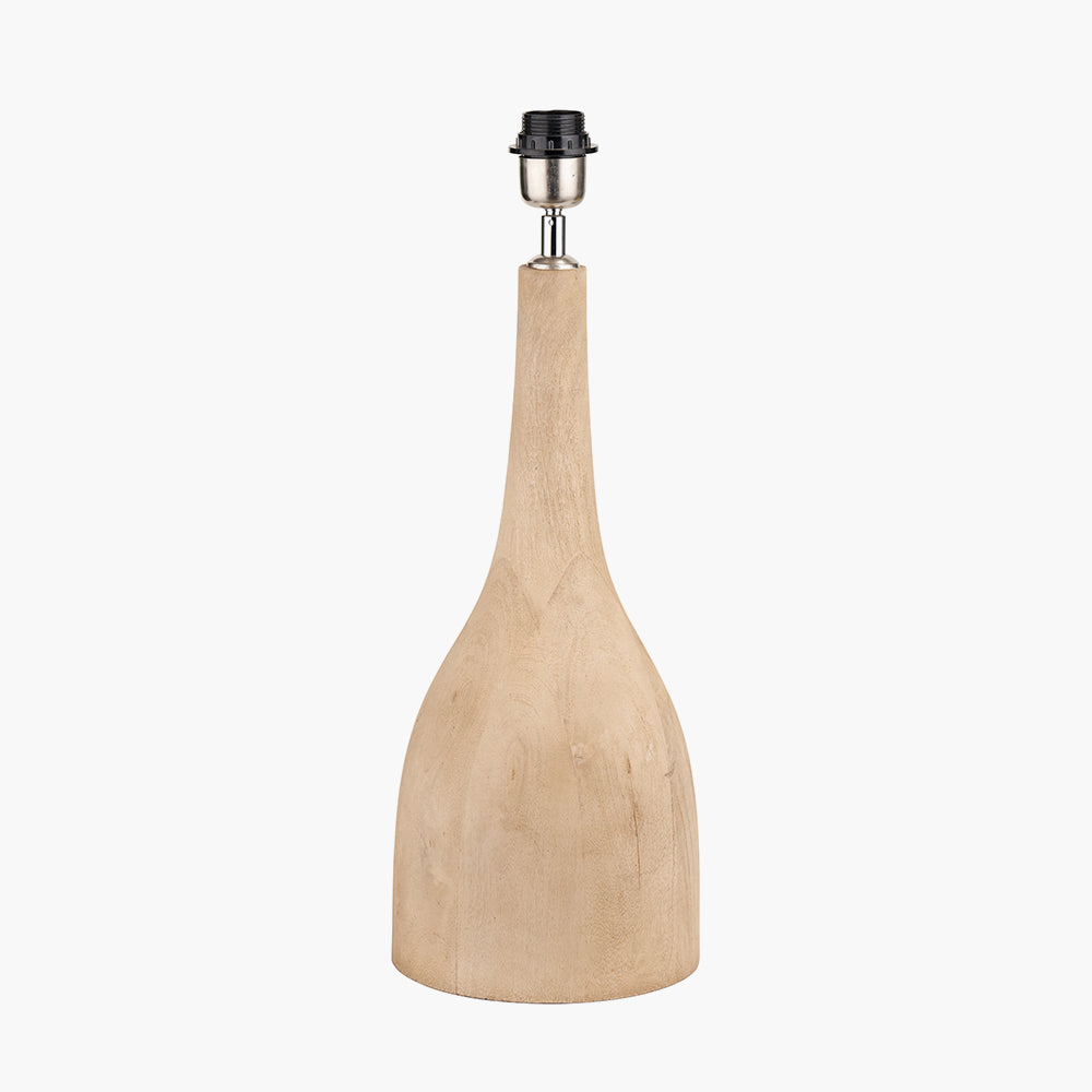Elegant Natural Mango Wood Table Lamp – Sleek Sculptural Design - 