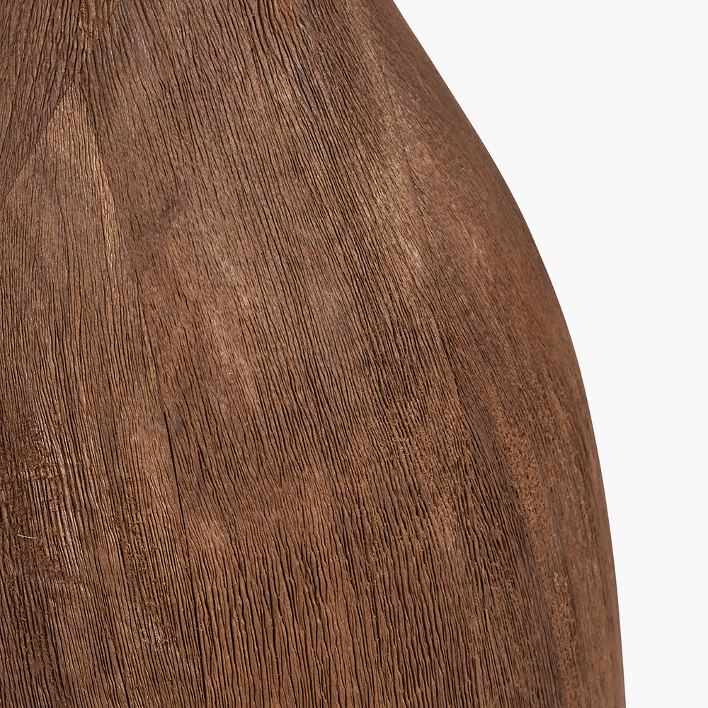 Rustic Chocolate Brown Mango Sculptural Wood Table Lamp Base