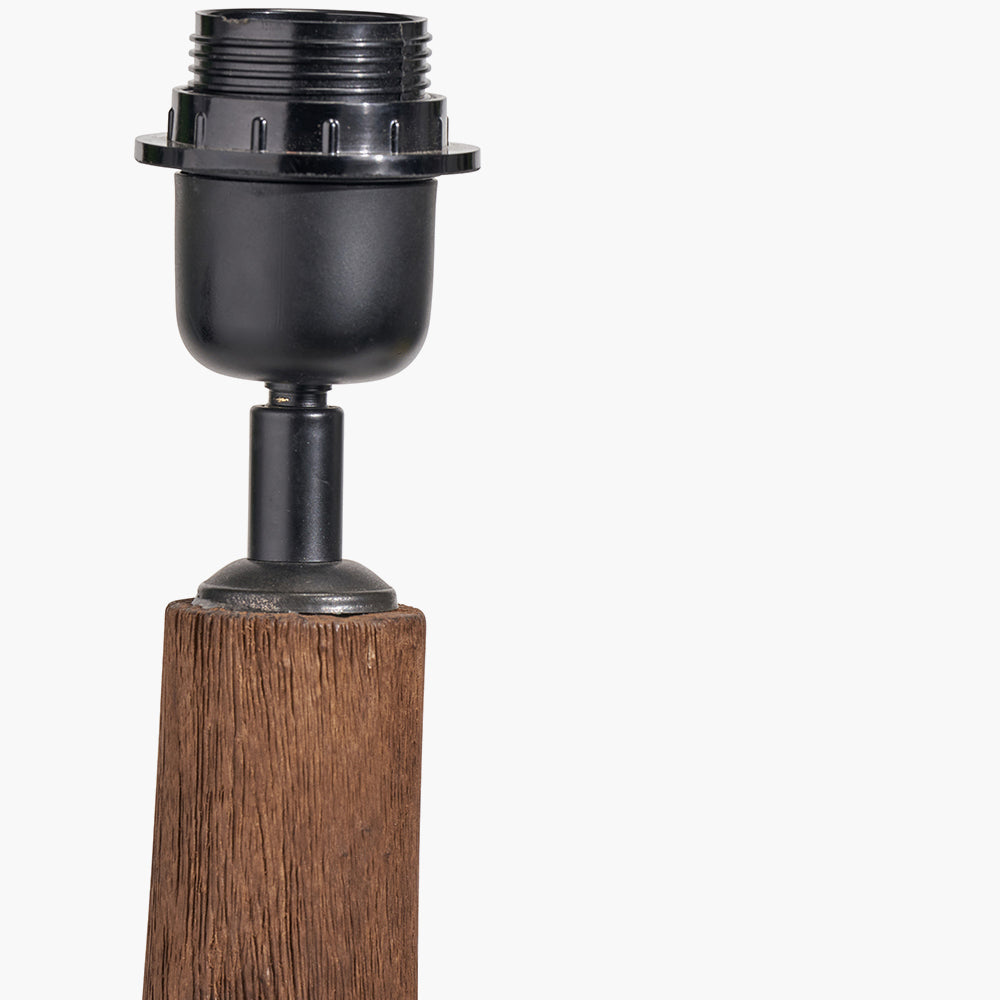 Rustic Chocolate Brown Mango Sculptural Wood Table Lamp Base