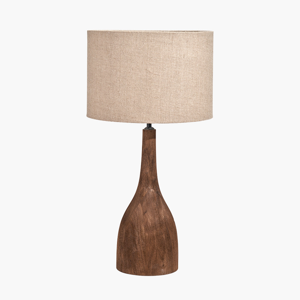 Rustic Chocolate Brown Mango Sculptural Wood Table Lamp Base
