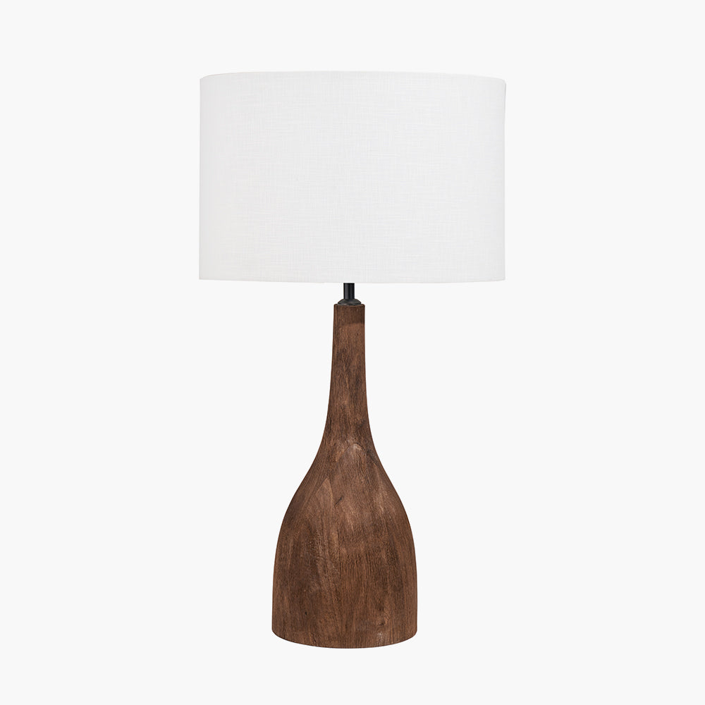 Rustic Chocolate Brown Mango Sculptural Wood Table Lamp Base