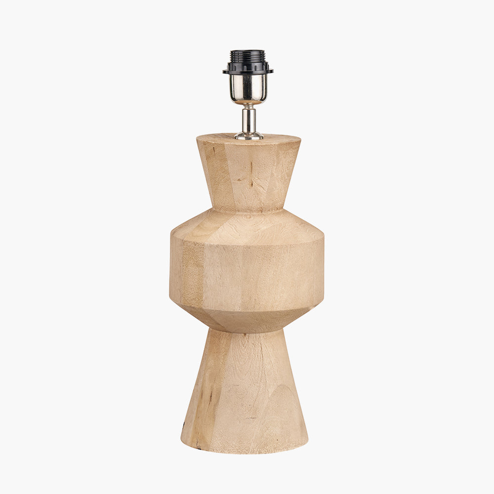 Elegant Sculptural Natural Mango Wood Table Lamp Base – Contemporary Design