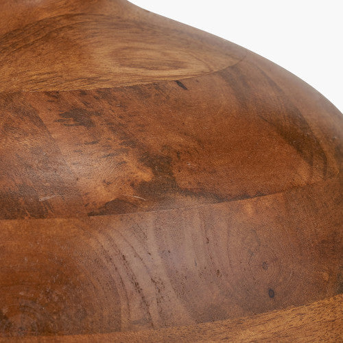 Elegant Brown Mango Wood Table Lamp Base –  Oiled Finished - 36cm