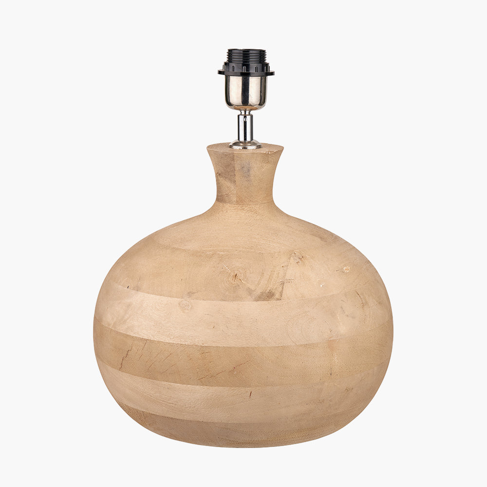 Elegant Natural Mango Wood Table Lamp Base with Curved Design- 37cm
