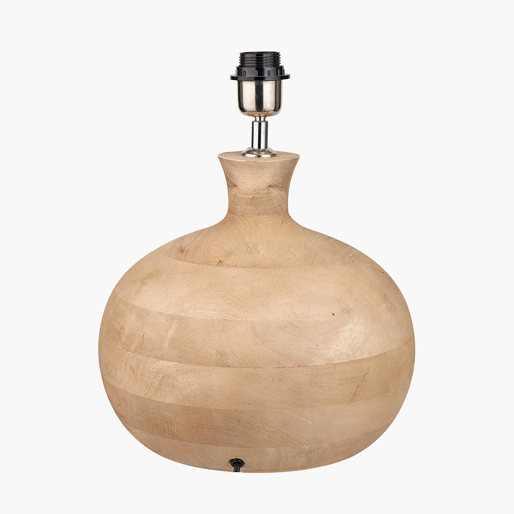 Elegant Natural Mango Wood Table Lamp Base with Curved Design- 37cm