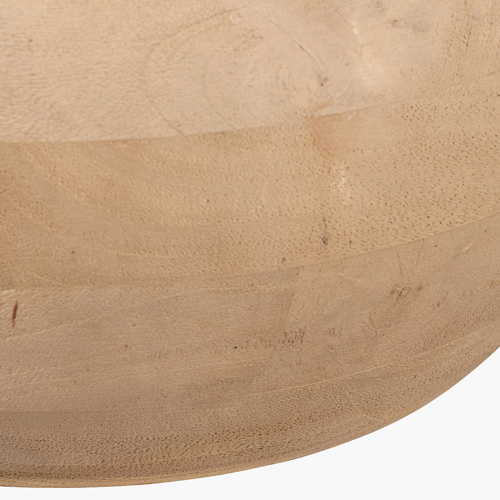 Elegant Natural Mango Wood Table Lamp Base with Curved Design- 37cm