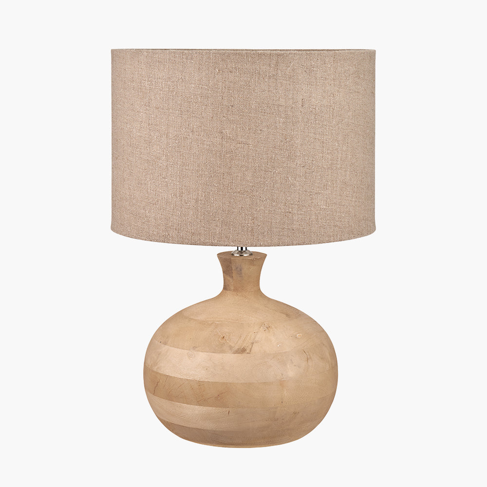 Elegant Natural Mango Wood Table Lamp Base with Curved Design- 37cm