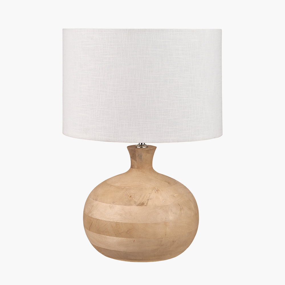 Elegant Natural Mango Wood Table Lamp Base with Curved Design- 37cm