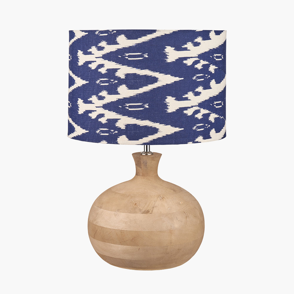 Elegant Natural Mango Wood Table Lamp Base with Curved Design- 37cm