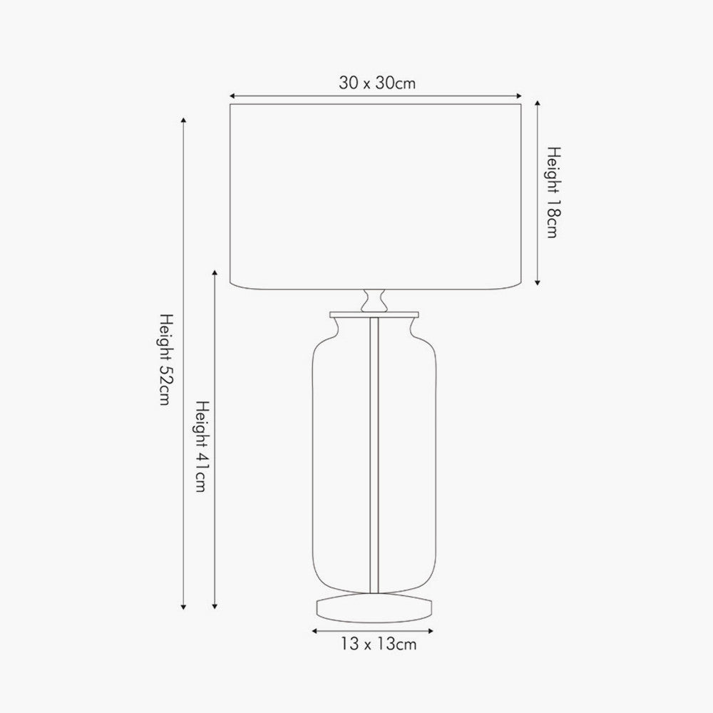 Modern Grey Glass Table Lamp – Chrome Base & Cylindrical Design
