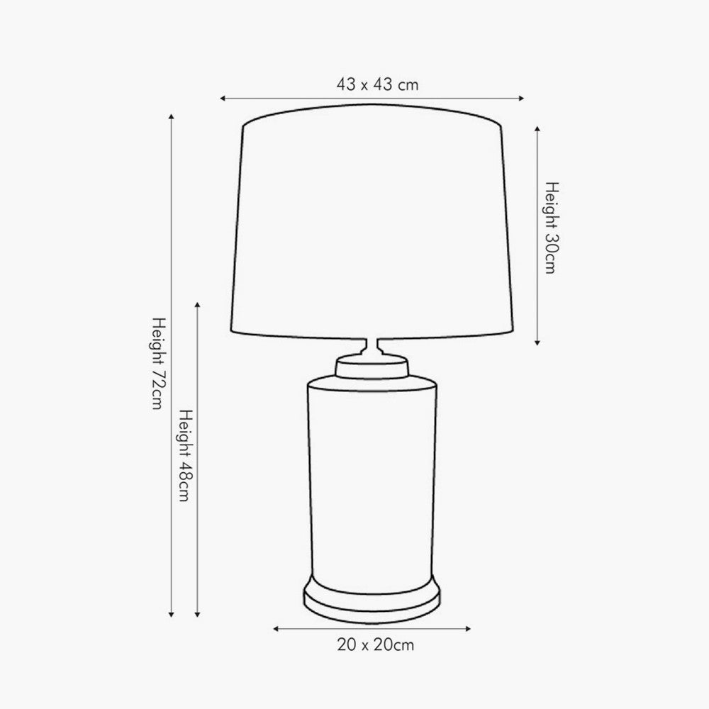 Elegant Grey & White Ceramic Table Lamp – Patterned Base & Neutral Shade