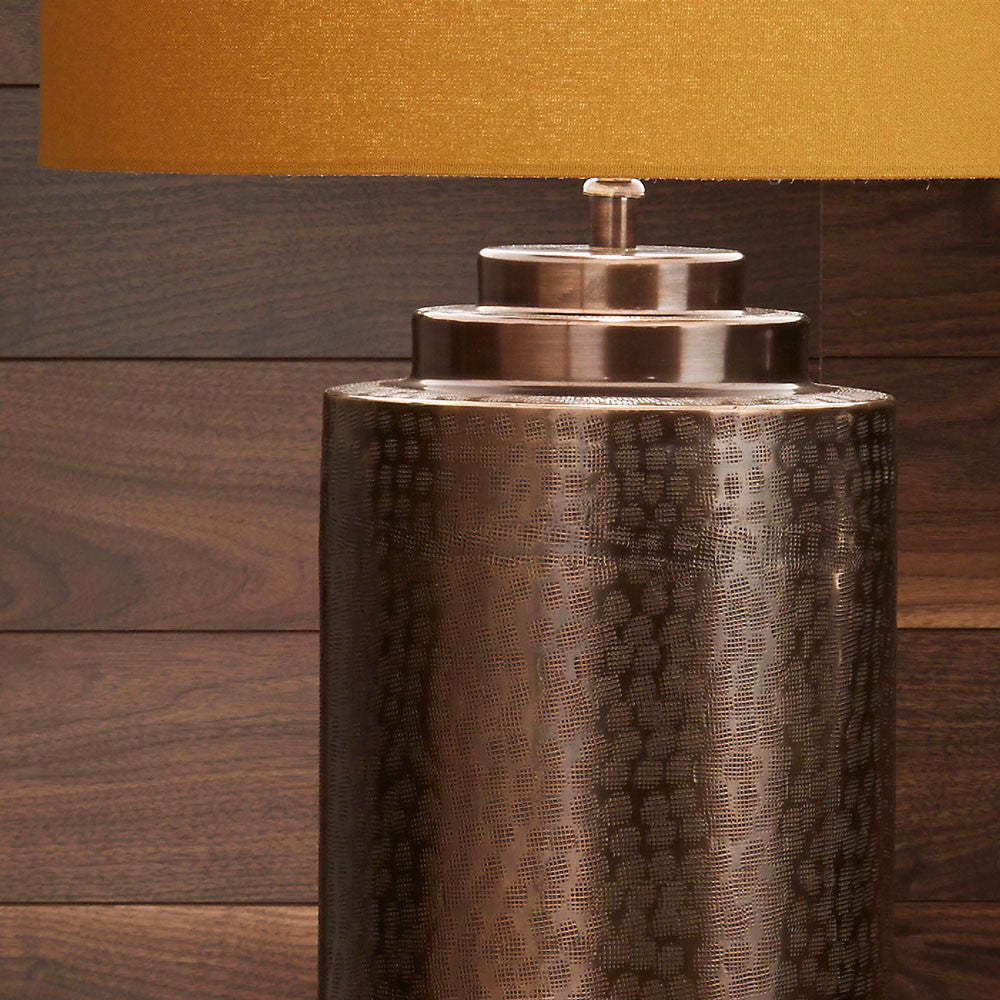 Antique Metal Lamp Base – Brass Finish & Textured Design