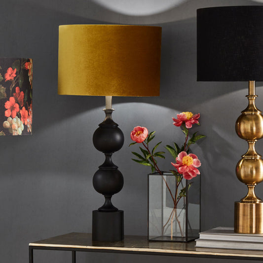Sleek Matt Black Metal Table Lamp Base – Modern Design