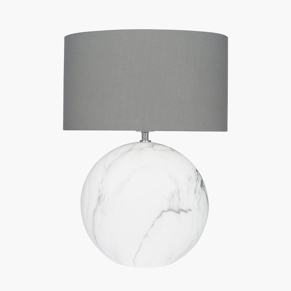 Modern Ceramic Marble Table Lamp – Round Base & Sleek Fabric Shade  