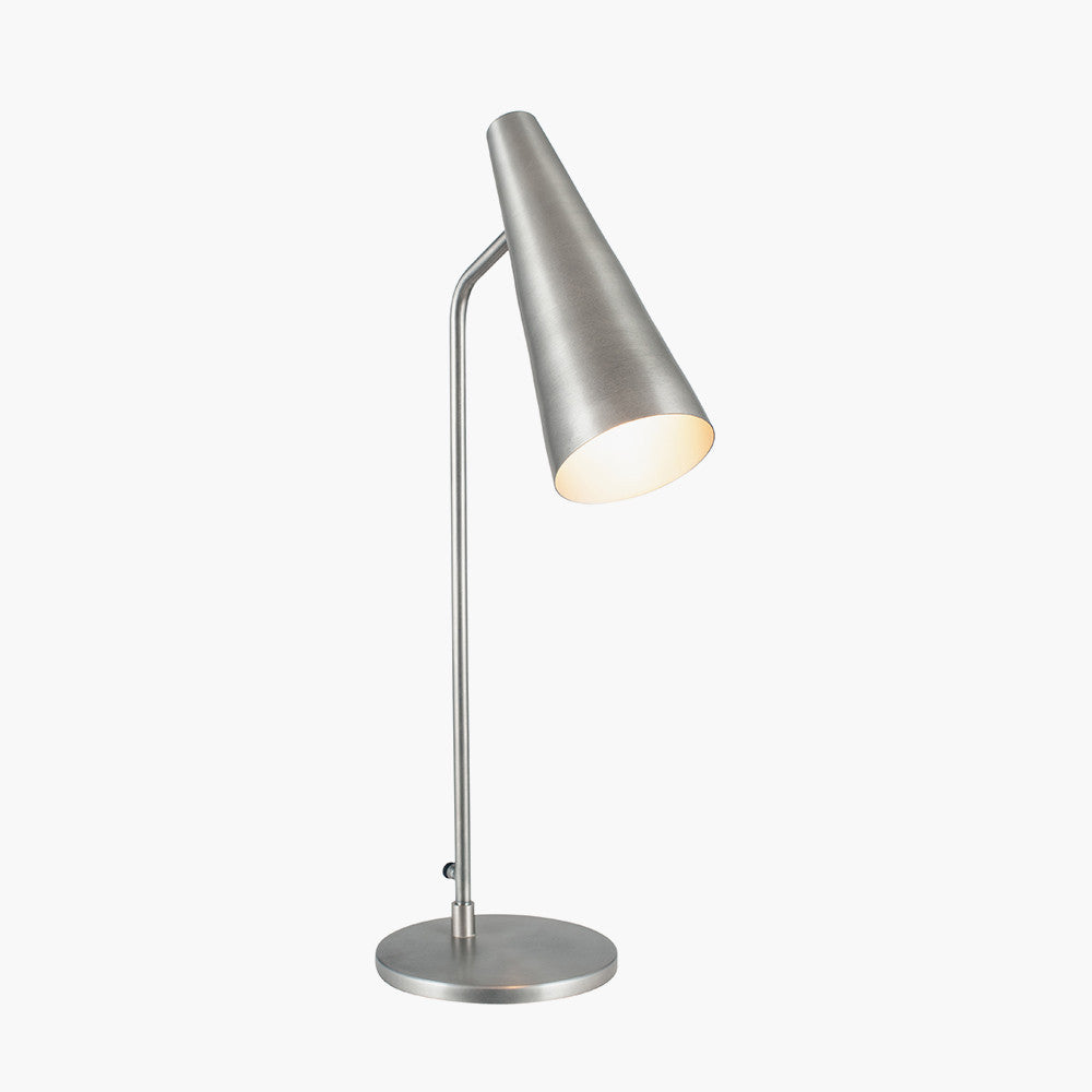 Modern Antique Silver Metal Desk Lamp – Sleek Design & Adjustable Angle