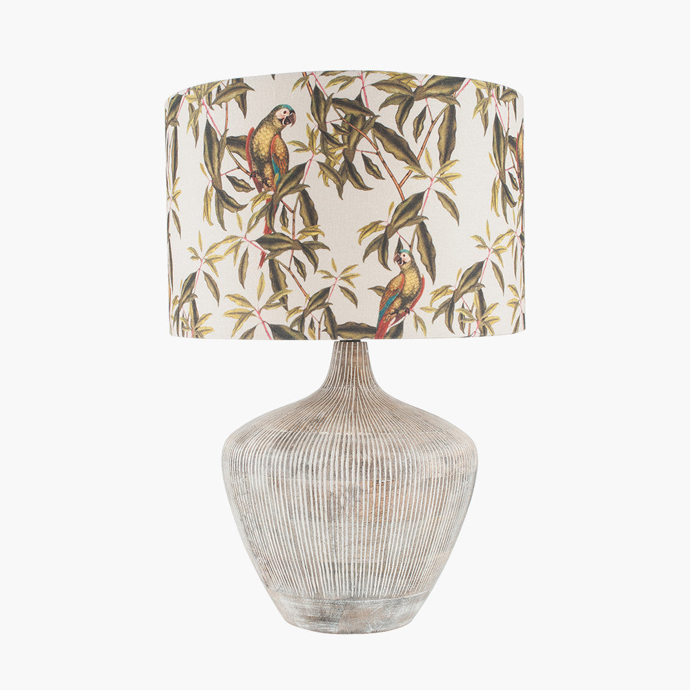 Elegant Wooden Table Lamp Base – White Wash Finish