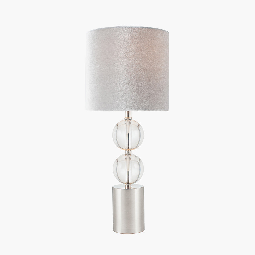 Harris Brushed Silver & Clear Glass Table Lamp