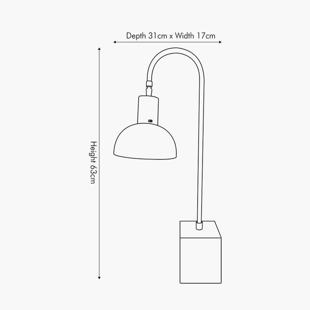 Modern Black & Gold Metal Desk Lamp – Arched Design & Sleek Base