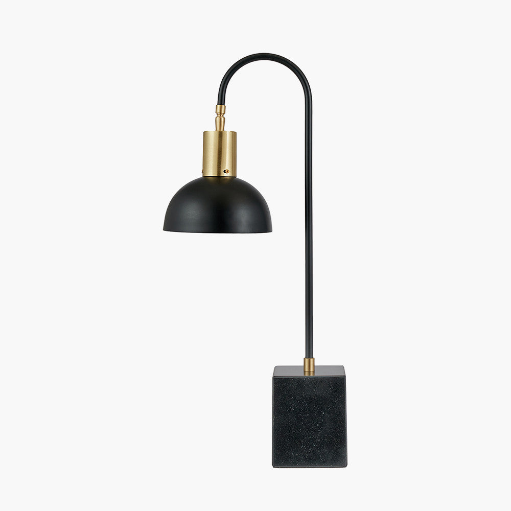 Modern Black & Gold Metal Desk Lamp – Arched Design & Sleek Base  