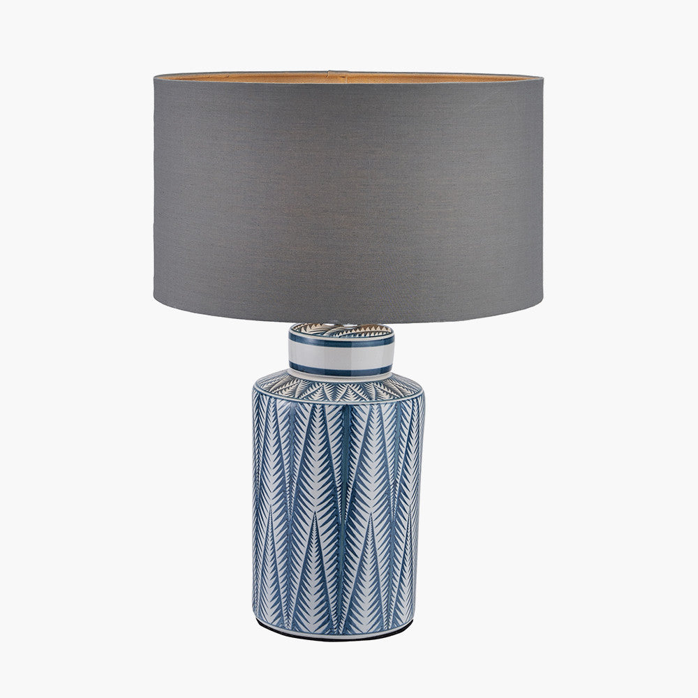 Elegant Blue Ceramic Table Lamp Base – Patterned Design