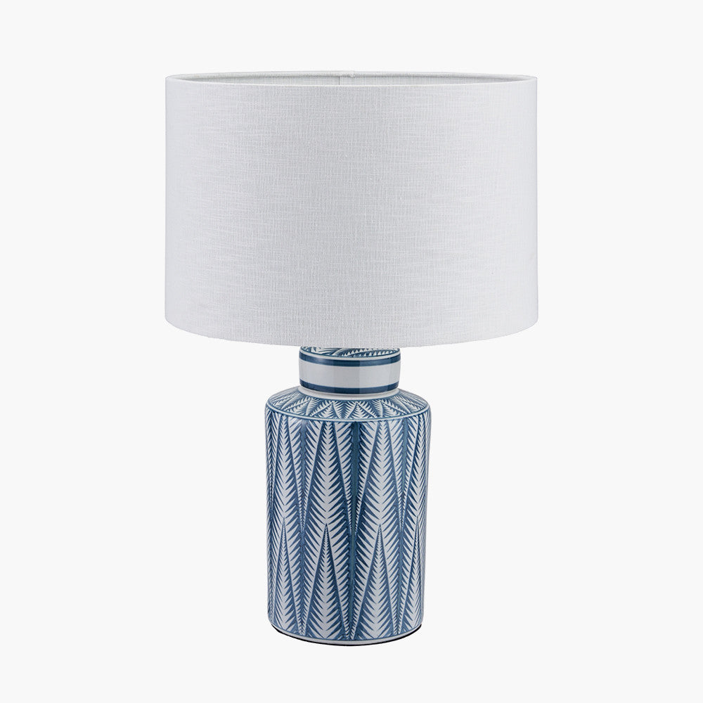 Elegant Blue Ceramic Table Lamp Base – Patterned Design