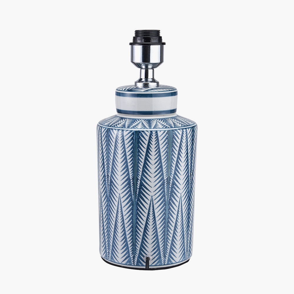 Elegant Blue Ceramic Table Lamp Base – Patterned Design