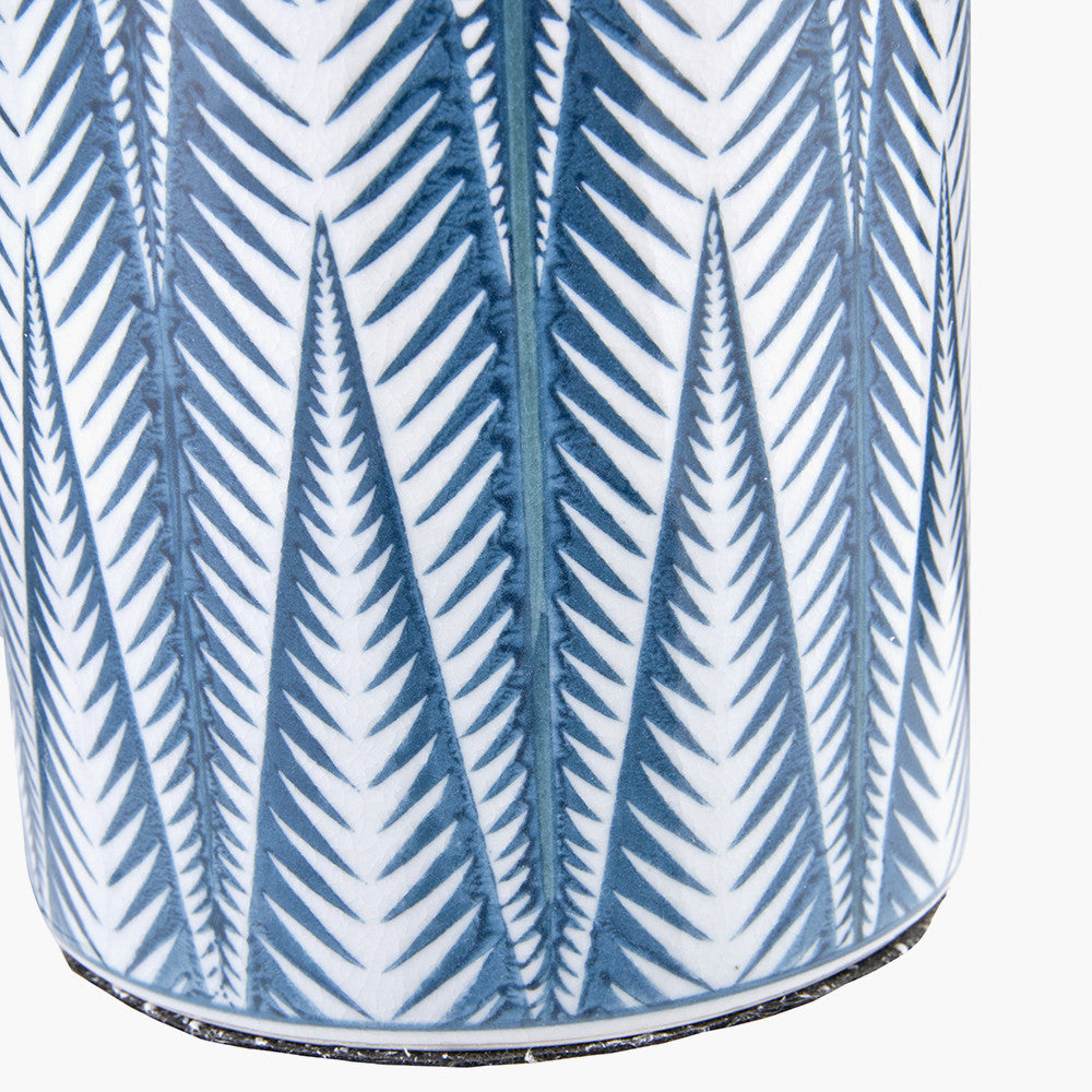 Elegant Blue Ceramic Table Lamp Base – Patterned Design