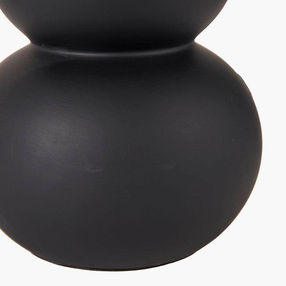 Modern Black Ceramic Table Lamp with Linen Shade -51cm
