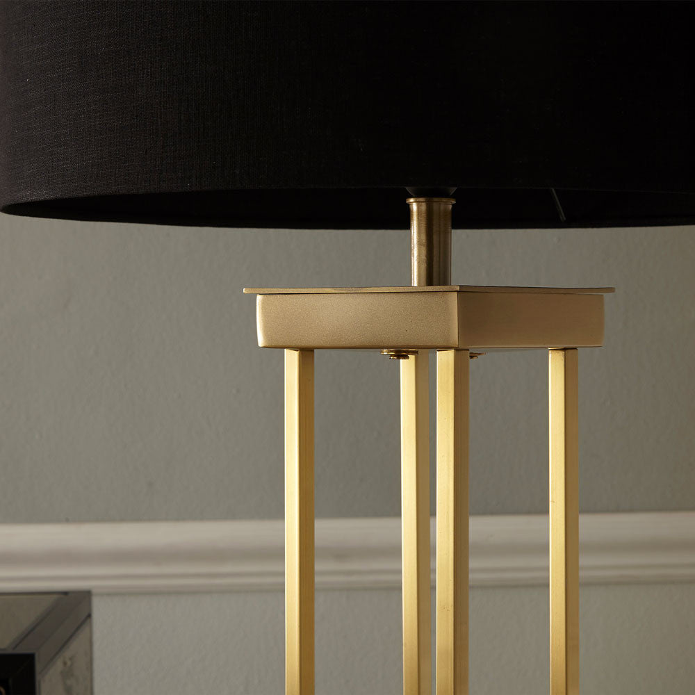 Sophisticated Satin Brass Floor Lamp Base – Modern Metal Frame