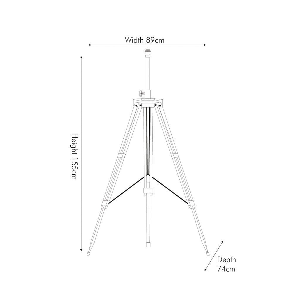 Vintage Tripod Floor Lamp – Wood & Nickel Finish