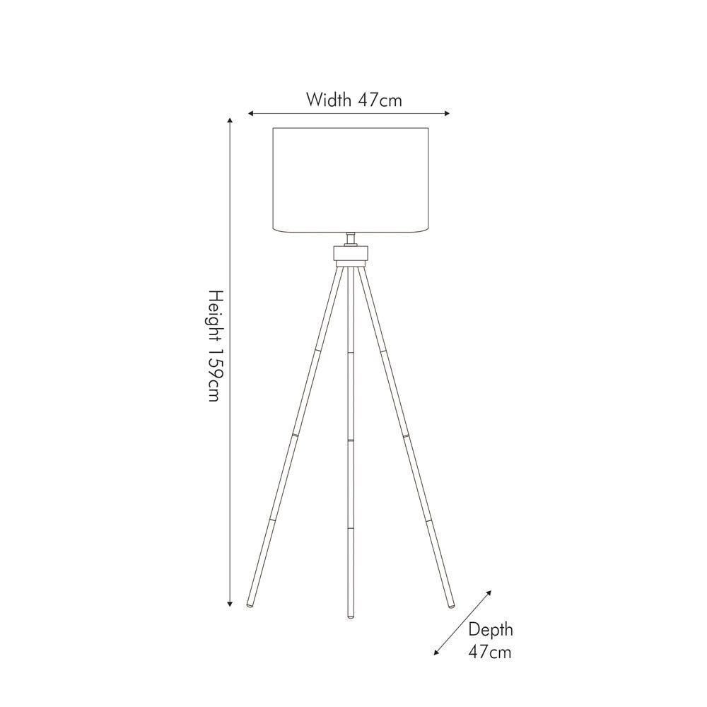 Sophisticated Matt Black Tripod Floor Lamp – Minimalist Metal Design